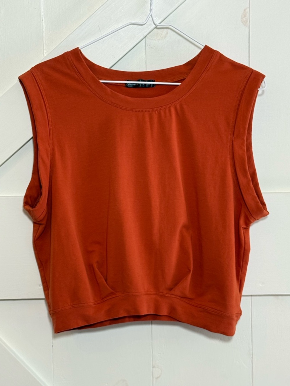 Arrive Guide Large Rust Orange Sleeveless Crew Neck Top